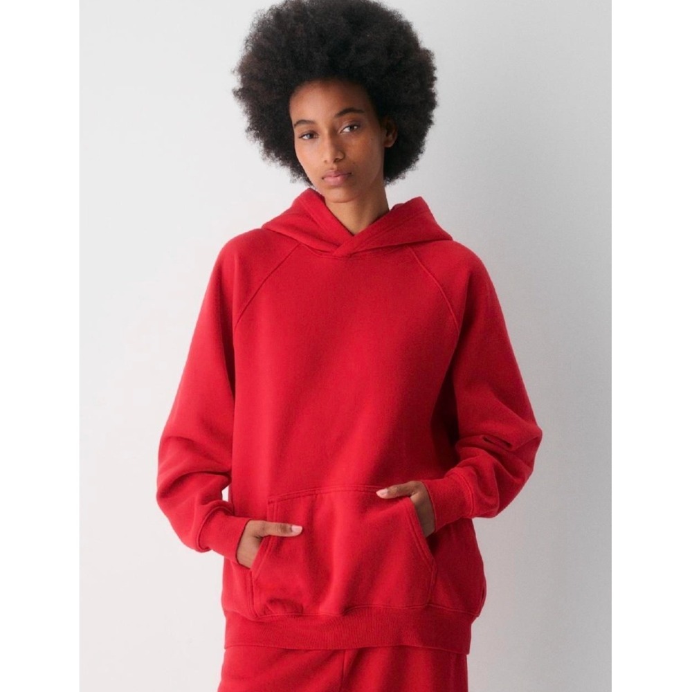 Tna Aritzia Hoodie Cozy AF Perfect 1 Small Red Streetwear Fleece Pullover